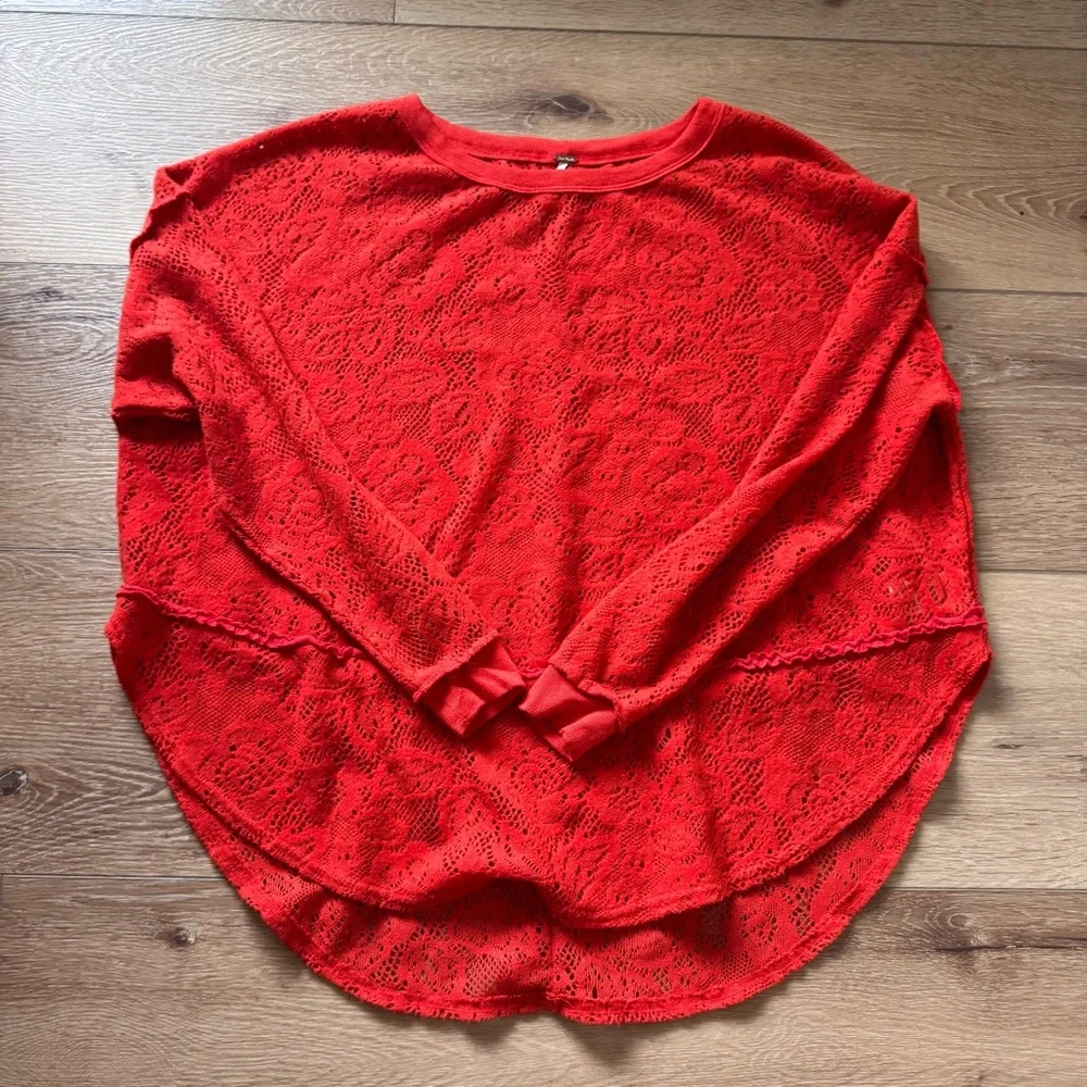 FREE PEOPLE Not Cold in This Floral Knit top - Picture 2 of 4